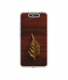 Amazon Brand - Solimo Designer Leaf on Wood UV Printed Soft Back Case Mobile Cover for Micromax Dual 4 E4816