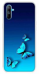 Amazon Brand - Solimo Designer Multicolor Butterfly Blue Design Printed Soft Back Case Mobile Cover for Realme C3