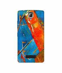 Amazon Brand - Solimo Designer Sky Blue and Orange Canvas 3D Printed Hard Back Case Mobile Cover for Lenovo A2010