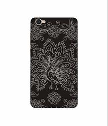 Amazon Brand - Solimo Designer White Peacock Rangoli 3D Printed Hard Back Case Mobile Cover for Vivo Y55L