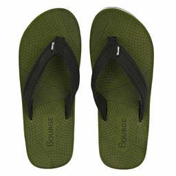 Bourge Men's Canton-57 Olive and Black Flip Flops-10 UK (44 EU) (11 US) (Canton-57-10)