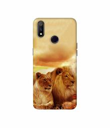 Amazon Brand - Solimo Designer Lion with Lioness 3D Printed Hard Back Case Mobile Cover for Realme 3 Pro