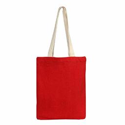 EONO Tote Bags Reusable Shopping Bag Eco-Friendly Recycled Cotton Fabric Handbag Grocery Shoulder Plain Canvas Tote Bags for Women, Men, Girls - Red | 0412