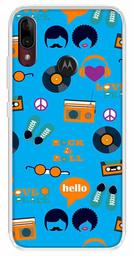 Amazon Brand - Solimo Designer Multicolor Blue Pattern Design Printed Soft Back Case Mobile Cover for Motorola Moto E6s / Motorola Moto E6 Plus