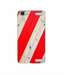 Amazon Brand - Solimo Designer Red and Cream Color Wood 3D Printed Hard Back Case Mobile Cover for Vivo V1 Max