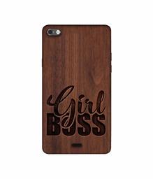 Amazon Brand - Solimo Designer Girl Boss On Wood 3D Printed Hard Back Case Mobile Cover for Micromax Canvas Sliver 5 Q450