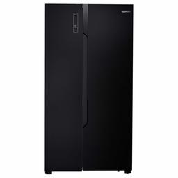 AmazonBasics 690 L Frost Free Side-by-Side Refrigerator (Black Glass Finish)