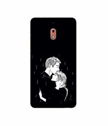 Amazon Brand - Solimo Designer Couples Standing in Rain 3D Printed Hard Back Case Mobile Cover for Nokia 2.1