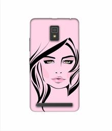 Amazon Brand - Solimo Designer Pink Lady Pattern 3D Printed Hard Back Case Mobile Cover for Lenovo A6600