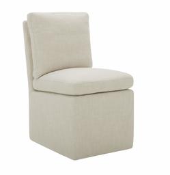 Amazon Brand – Stone & Beam Vivianne Modern Upholstered Armless Dining Chair with Casters, 19.7