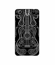 Amazon Brand - Solimo Designer White Gitar On Black 3D Printed Hard Back Case Mobile Cover for Micromax Canvas Selfie Lens Q345