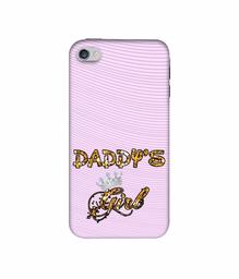 Amazon Brand - Solimo Designer Daddy's Girl in Glitter Pattern 3D Printed Hard Back Case Mobile Cover for Apple iPhone 4 / 4S