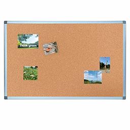 EONO Cork Bulletin Board, Heavy Duty Corkboard for Homes or Offices, 90 x 120cm, Silver Aluminum Frame