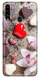 Amazon Brand - Solimo Designer Heart Design 3D Printed Hard Back Case Mobile Cover for Samsung Galaxy A20s