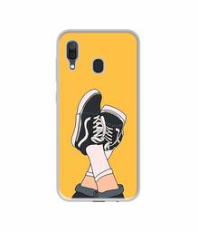 Amazon Brand - Solimo Designer Boy Shoes Pattern UV Printed Soft Back Case Mobile Cover for Samsung Galaxy A30