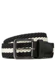 Amazon Brand - find. Men's Webbed Stretch Belt, Multicolour (Black/white), M, Label:M