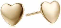 Women's 14K Sterling Silver Heart Stud Earrings, Yellow Gold, One Size