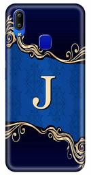 Amazon Brand - Solimo Designer Blue Pattern Alphabet-J 3D Printed Hard Back Case Mobile Cover for Vivo Y93