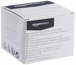 AmazonBasics - Multi-Purpose Labels for Label Printers, White, 54 mm x 101 mm, 220 Labels per Roll, 1 Roll