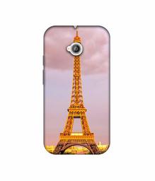 Amazon Brand - Solimo Designer Eiffel Tower Paris 3D Printed Hard Back Case Mobile Cover for Motorola Moto E 2nd Generation