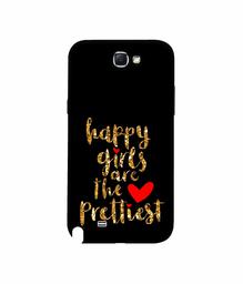 Amazon Brand - Solimo Designer Happy Girls are The Prettiest 3D Printed Hard Back Case Mobile Cover for Samsung Galaxy Note 2 N7100