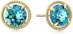 Amazon Collection10k Gold Made with Swarovski Birthstone December Stud Earrings