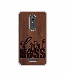 Amazon Brand - Solimo Designer Girl Boss On Wood UV Printed Soft Back Case Mobile Cover for Micromax Selfie 2 Note Q4601