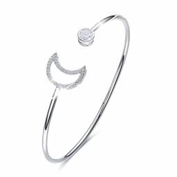 S925 Sterling Silver Bangle Bracelets for Women Thin Cuff Swarovski Crystal Bracelet Fine Jewelry Gift for Her