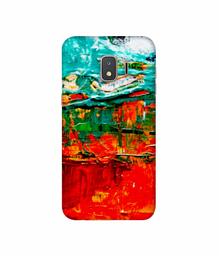 Amazon Brand - Solimo Designer Green and Orange Glass Color 3D Printed Hard Back Case Mobile Cover for Samsung Galaxy J2 Core