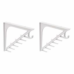 AmazonBasics Closet Bracket with Extra Diagnoal Storage - Large, White, 2-Pack