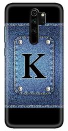 Amazon Brand - Solimo Designer Button Jeans Alphabet-K 3D Printed Hard Back Case Mobile Cover for Xiaomi Redmi Note 8 Pro