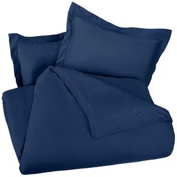 AmazonBasics Microfiber Duvet Set, Navy Blue, 140cmx200cm/ 65cmx65cmx2