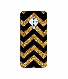 Amazon Brand - Solimo Designer Golden Zik Zak Pattern 3D Printed Hard Back Case Mobile Cover for Vivo S1 Pro