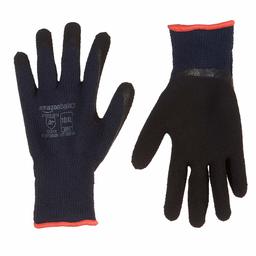 AmazonBasics Microfoam Nitrile Coated Gloves, nylon liner vezel, touchscreen, X-Large, marineblauw en zwart.