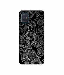 Amazon Brand - Solimo Designer Peacock Feather Pattern 3D Printed Hard Back Case Mobile Cover for Samsung Galaxy A51