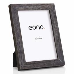 Eono by Amazon - Cornici PortaFoto 13x18 cm in Legno Massello Vetro ad Alta Definizione da Tavolo e Parete Effetto Legno Invecchiato