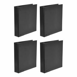 AmazonBasics Heavy-Duty D-Ring Binder - 1.5 Inch, Black, 4-Pack