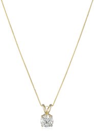 IGI Certified 14k Yellow Gold Lab Grown Solitaire Pendant Necklace (1cttw, I-J Color, SI1-SI2 Clarity), 18