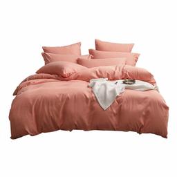 UMI Merryfeel Microfibre Duvet Cover Set, Light and Soft, Orange, 200x200+2x80x80cm