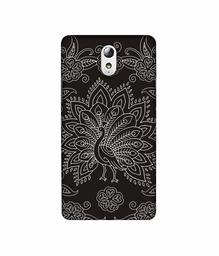 Amazon Brand - Solimo Designer White Peacock Rangoli 3D Printed Hard Back Case Mobile Cover for Lenovo Vibe P1M