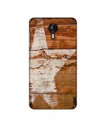 Amazon Brand - Solimo Designer Star Impression On Wood 3D Printed Hard Back Case Mobile Cover for Micromax Canvas Nitro 4G E455