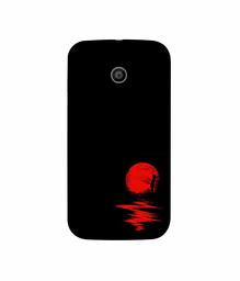 Amazon Brand - Solimo Designer Red Moon 3D Printed Hard Back Case Mobile Cover for Motorola Moto E 1st Generation