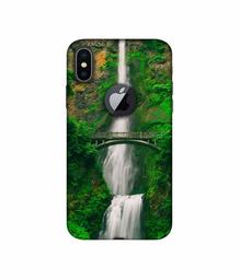 Amazon Brand - Solimo Designer Waterfall 3D Printed Hard Back Case Mobile Cover for Apple iPhone X (Logo Cut)