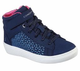 Concept 3 by Skechers Splender-Top con Lacci Fashion-Sneakers, Blu Navy/Rosa, 1 Little Kid