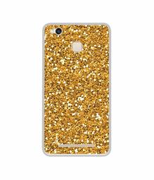 Amazon Brand - Solimo Designer Golden Sparkle UV Printed Soft Back Case Mobile Cover for Mi Redmi 3S Prime