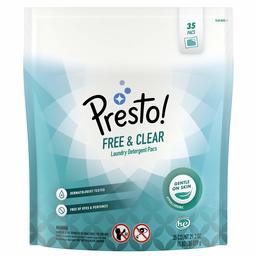 Amazon Brand - Presto! Laundry Detergent Pacs, Free & Clear, 35 Count