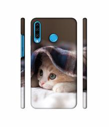 Amazon Brand - Solimo Designer Sleepy Kitten 3D Printed Hard Back Case Mobile Cover for Huawei P30 Lite