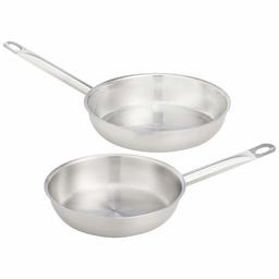 AmazonCommercial Stainless Steel Aluminum-Clad Fry Pan Set with 8