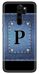 Amazon Brand - Solimo Designer Button Jeans Alphabet-P 3D Printed Hard Back Case Mobile Cover for Xiaomi Redmi Note 8 Pro