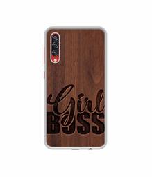 Amazon Brand - Solimo Designer Girl Boss On Wood UV Printed Soft Back Case Mobile Cover for Samsung Galaxy A70s